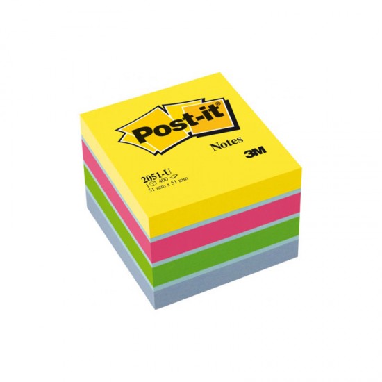Αυτοκόλλητα Σημειώσεων - Κύβος Post-it mini κίτρινος 51x51 (400φ) Αυτοκόλλητες Σημειώσεις